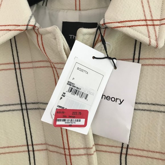 coat, Theory, overcoat, plaid coat, plaid coat - Picture 4 of 4